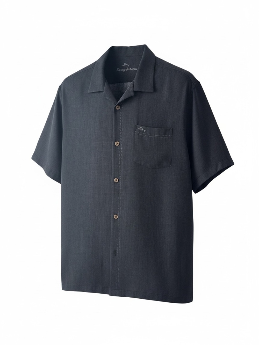 Tommy Bahama Black Short-Sleeve Button-Down Camp Shirt